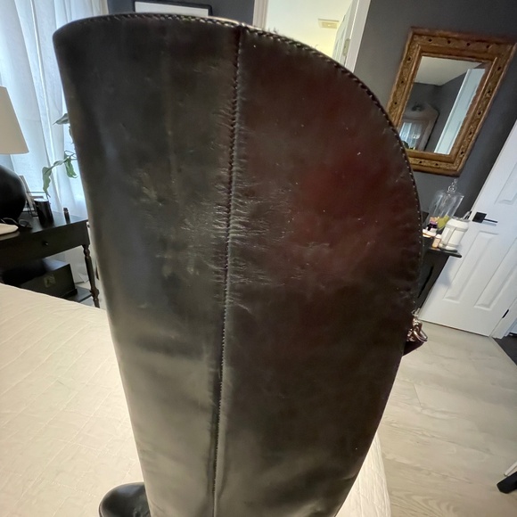 SAKS FIFTH AVENUE Black Leather Boots - Picture 4 of 14